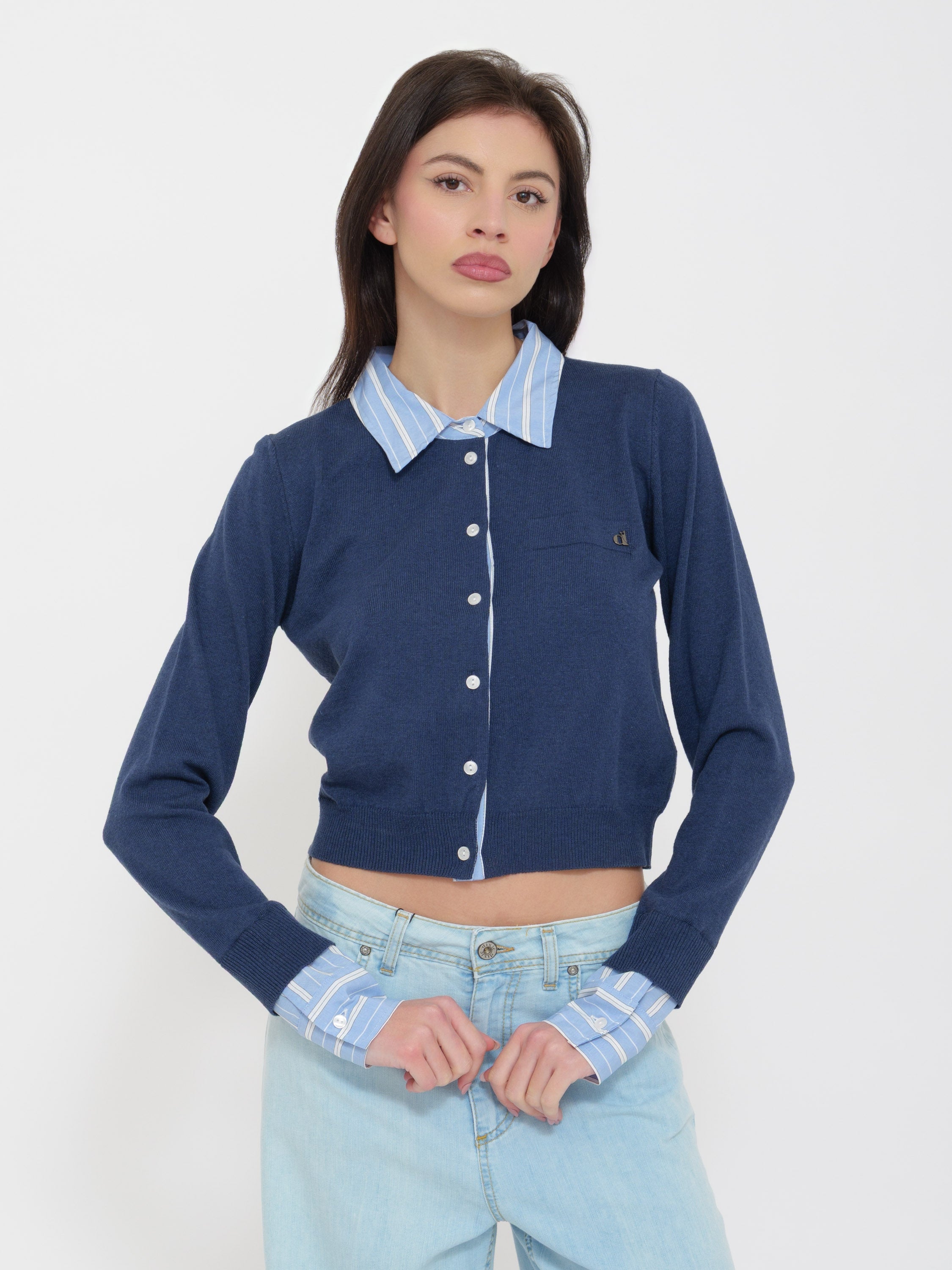 Pullover dettaglio camicia Dixie