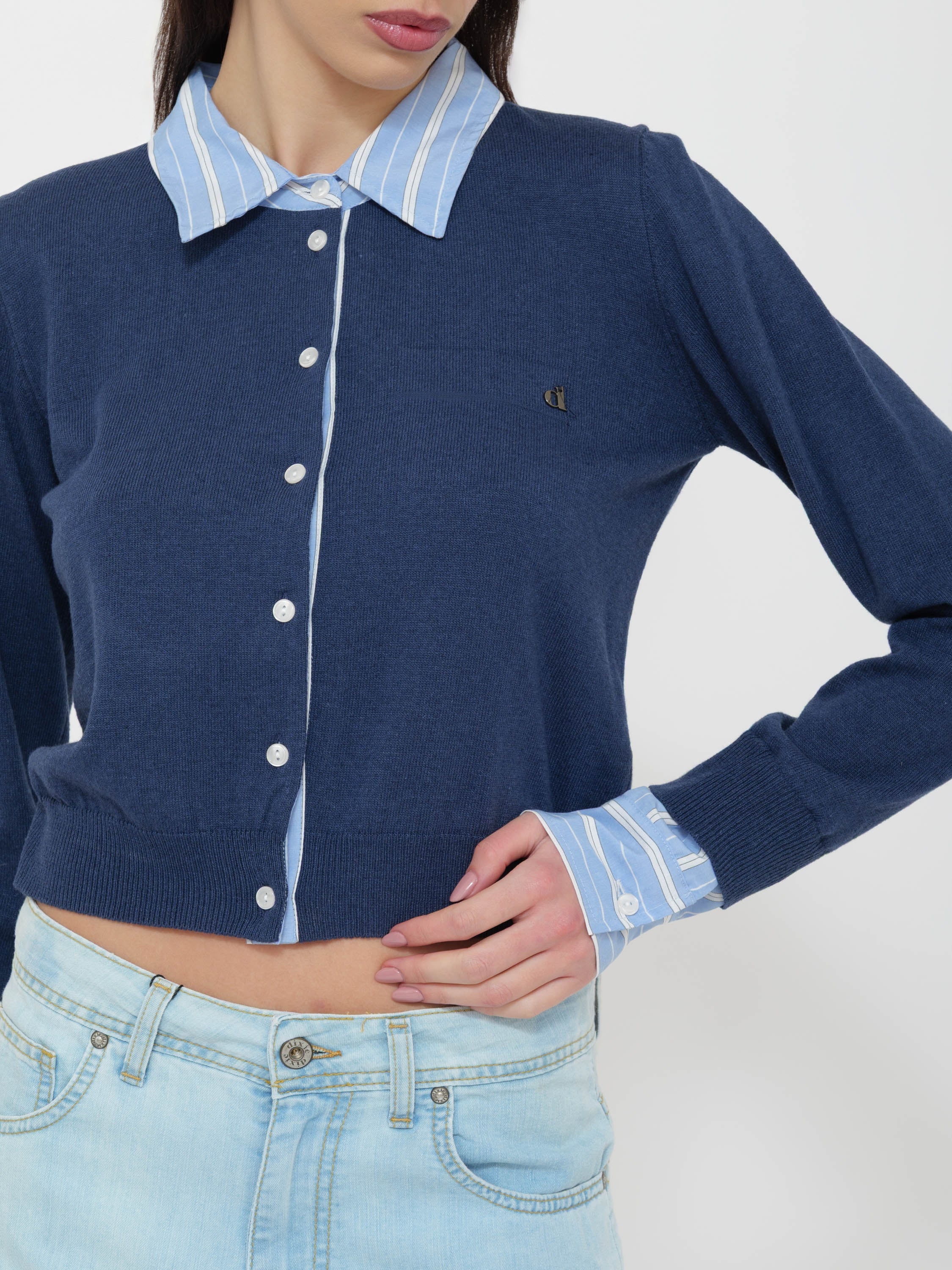 Pullover dettaglio camicia Dixie