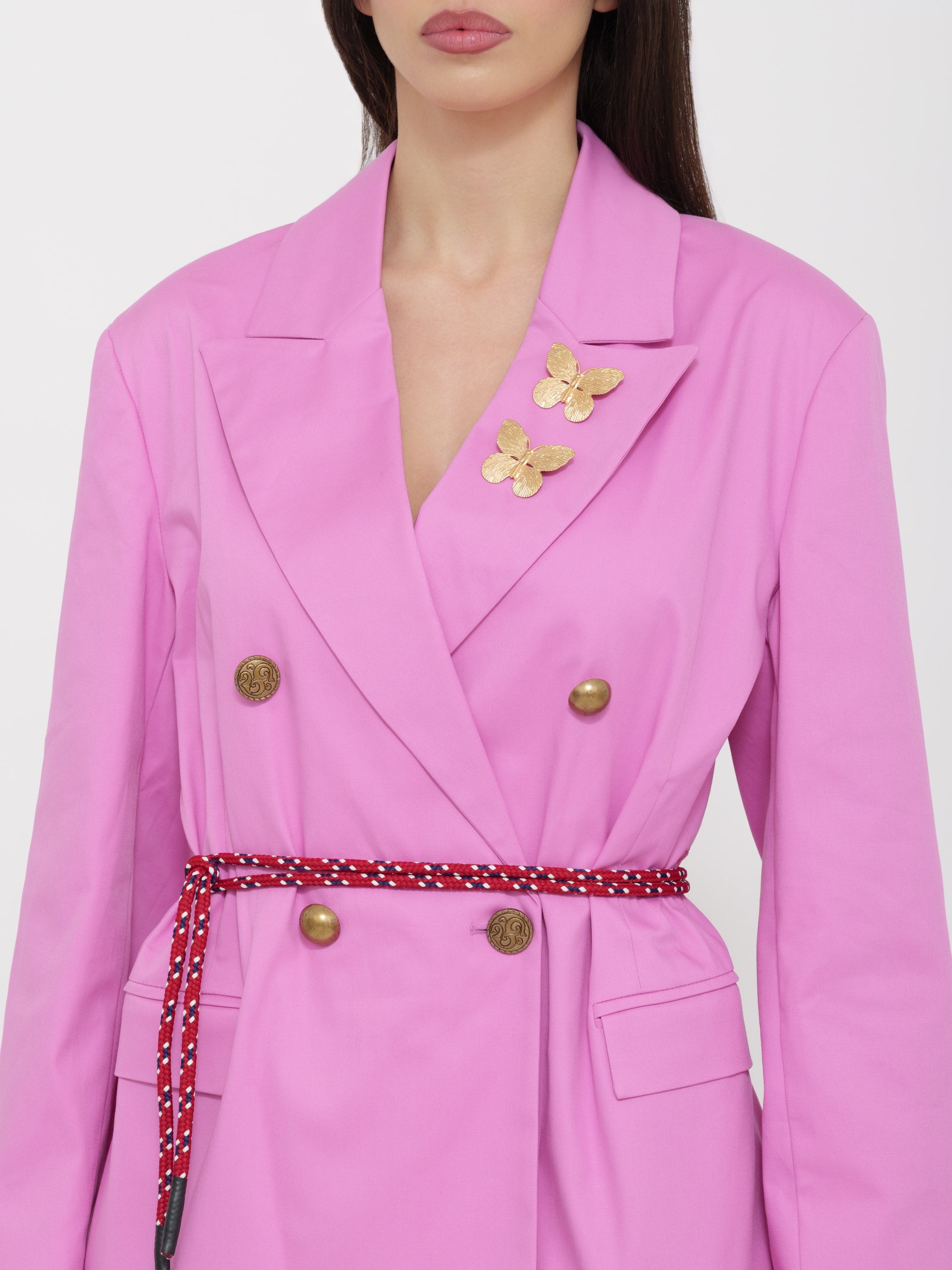 Blazer dettaglio spilla rosa Dixie