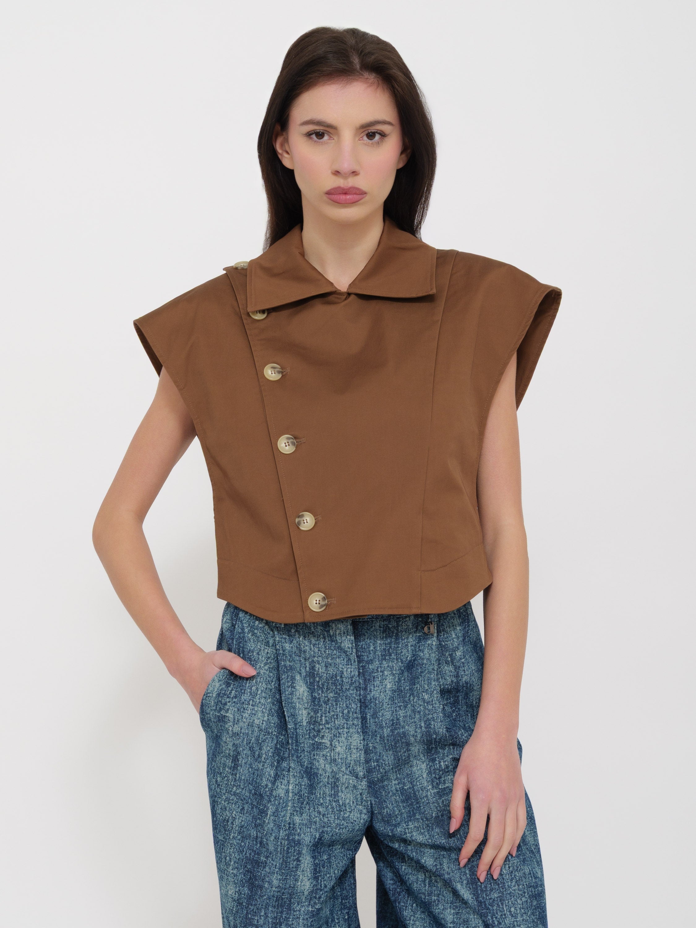 Gilet strutturato caffè dixie
