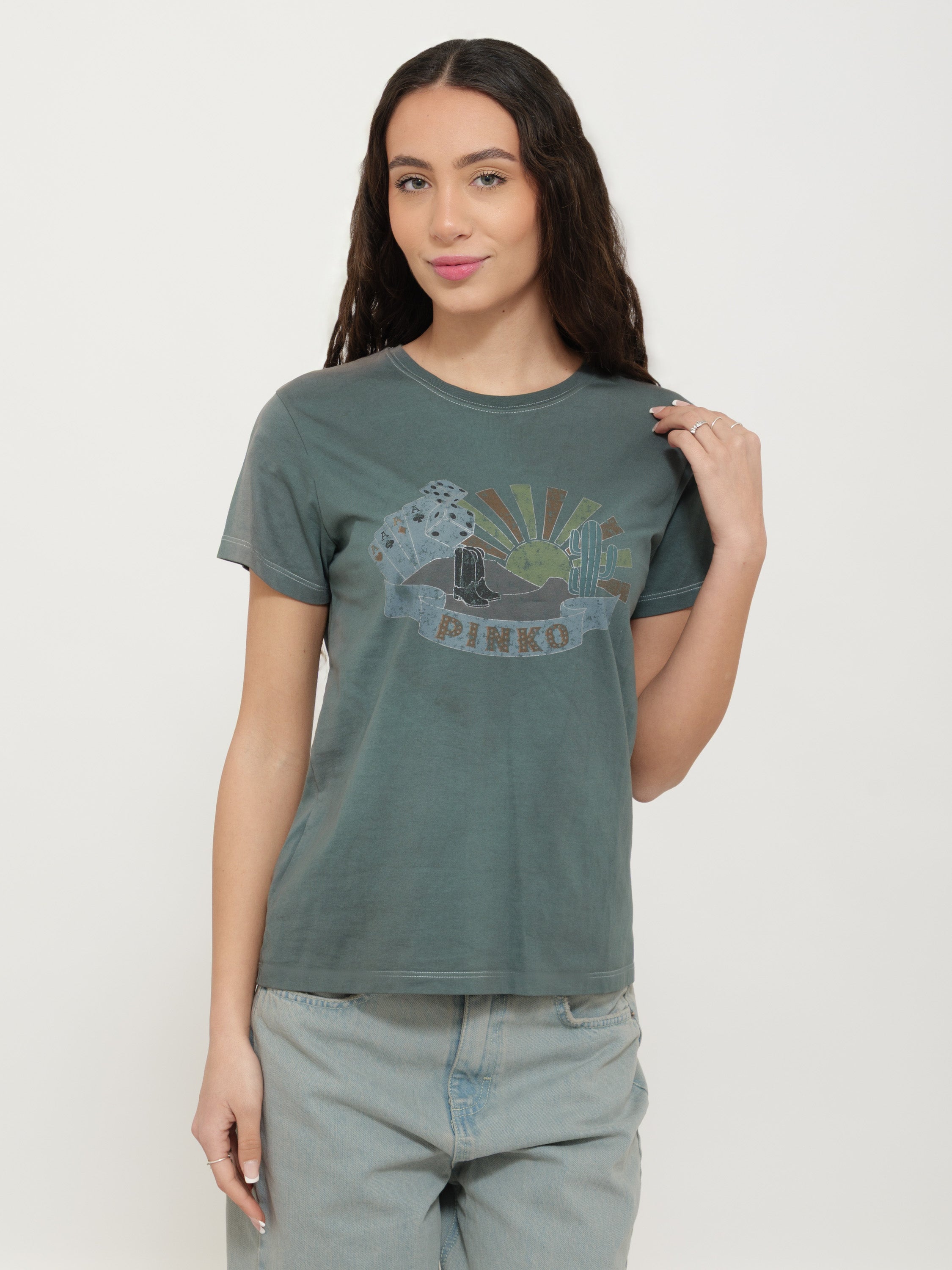 T-shirt pinko grigia