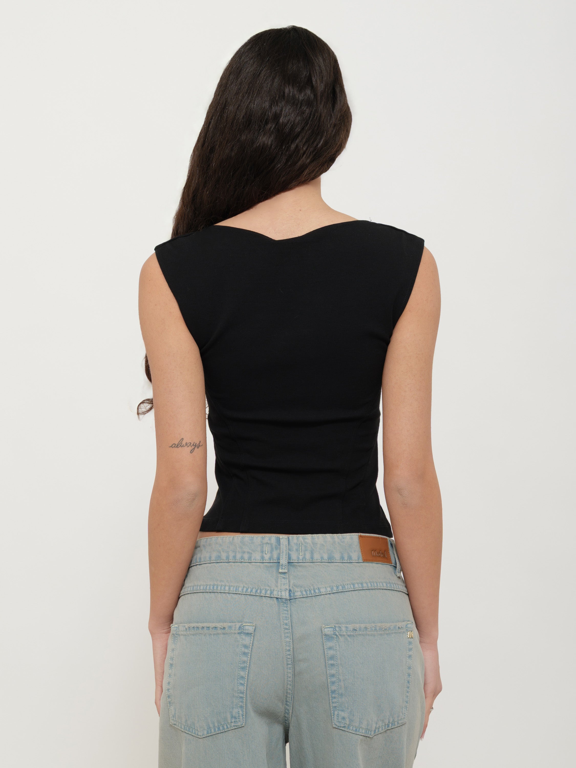 Maglia corsetto nera pinko