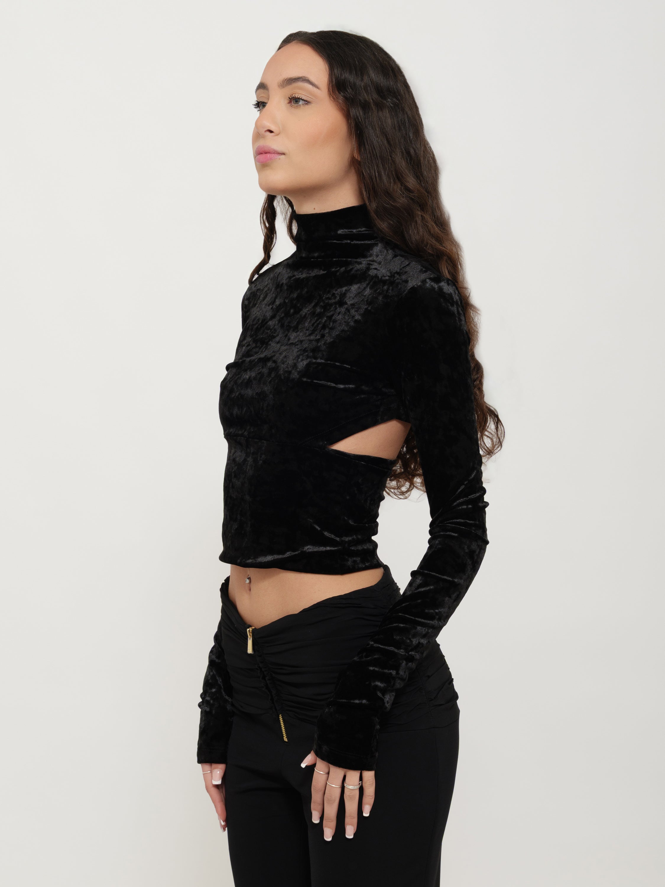 Top velluto nero pinko