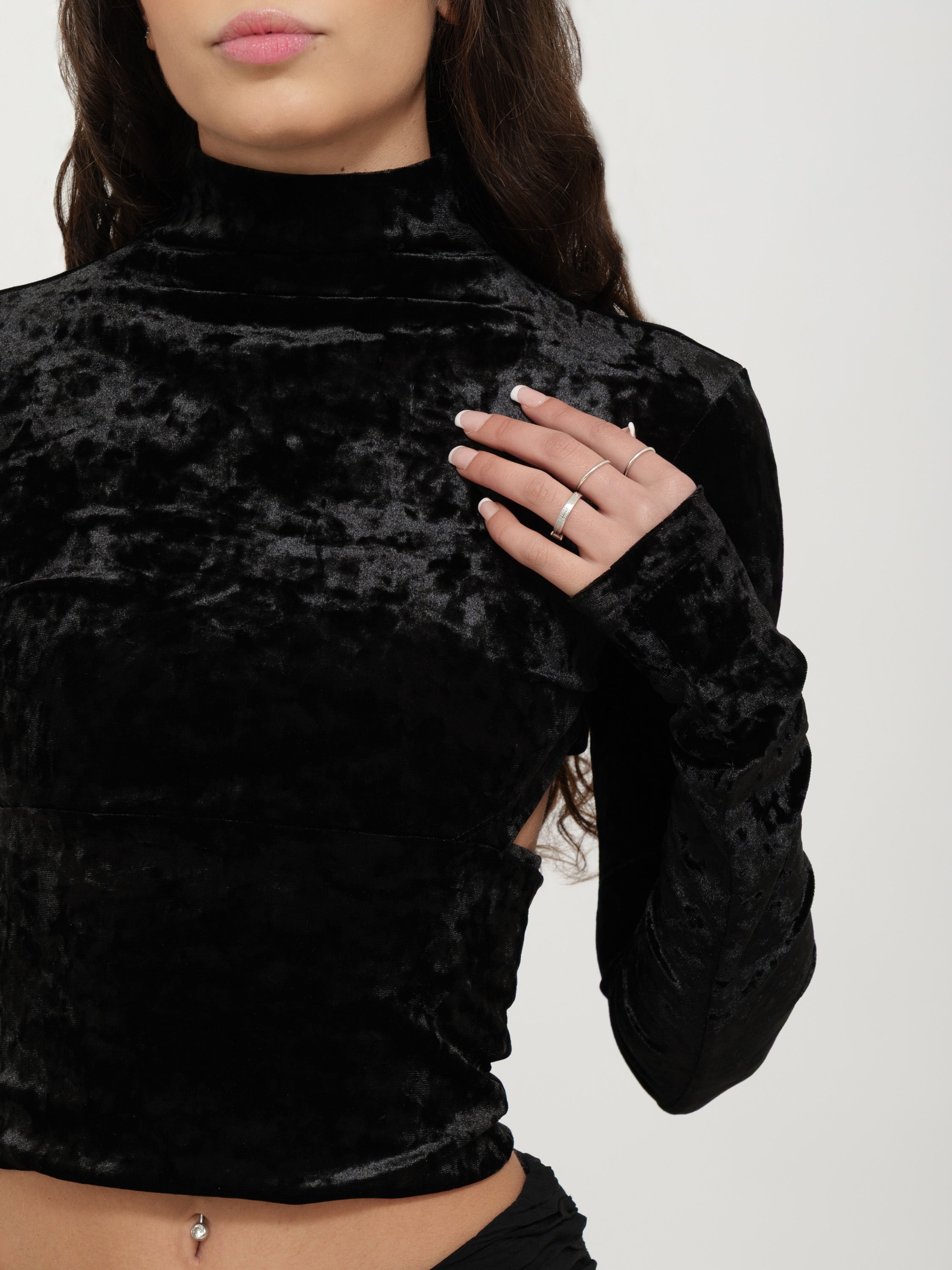 Top velluto nero pinko