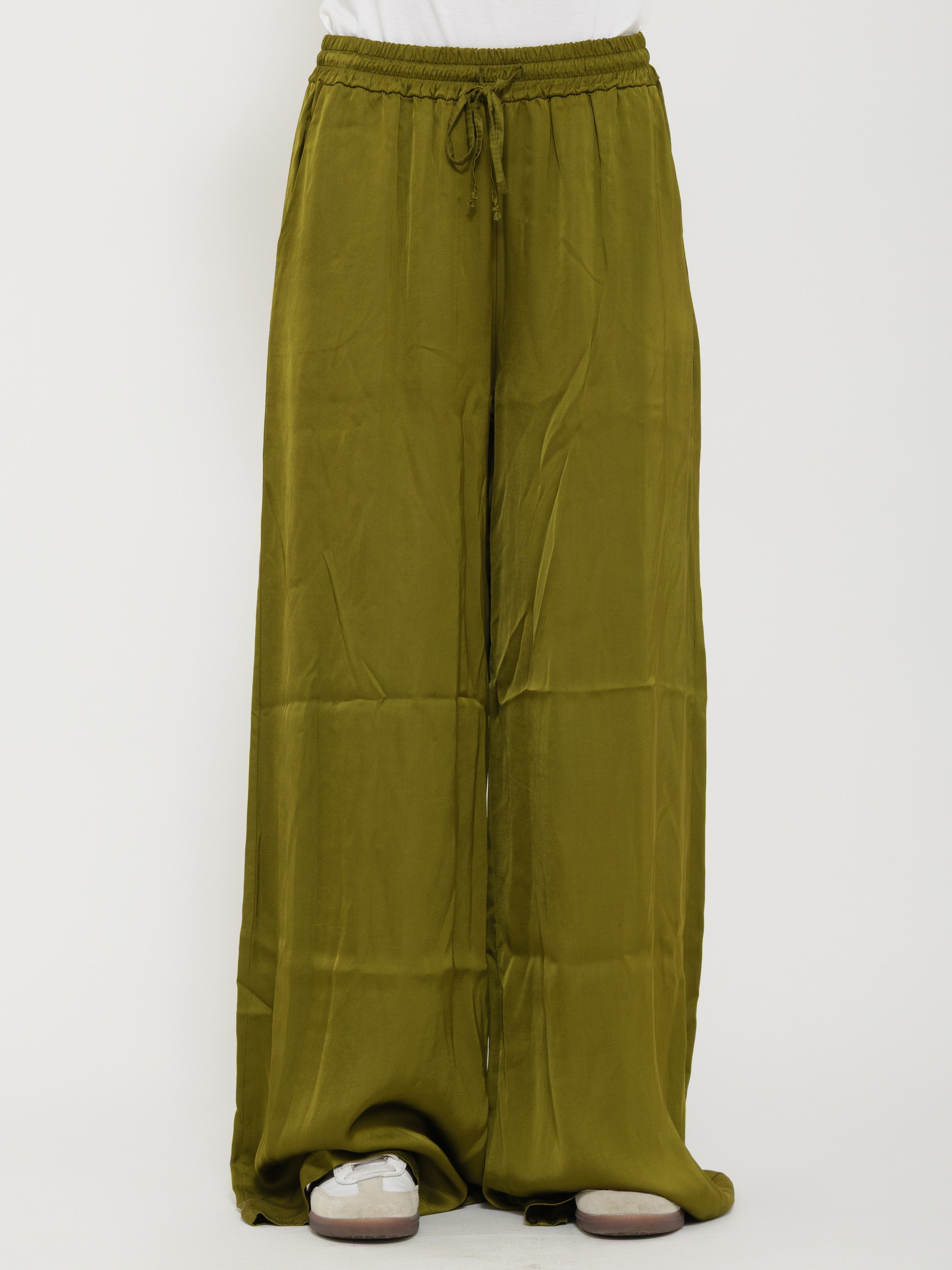 Pantalone satinato colore olio motel