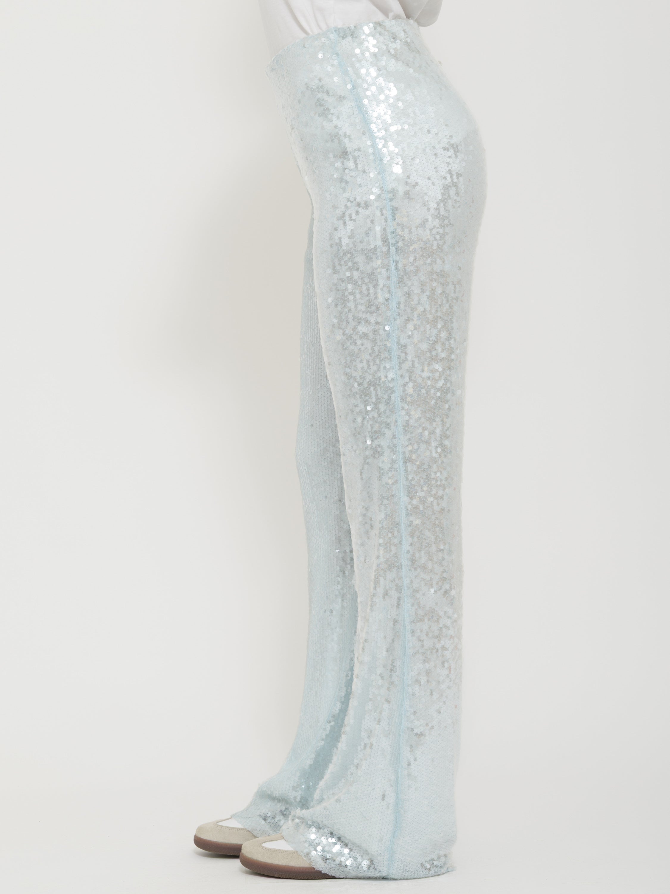 Pantalone paillettes fondo largo haveone