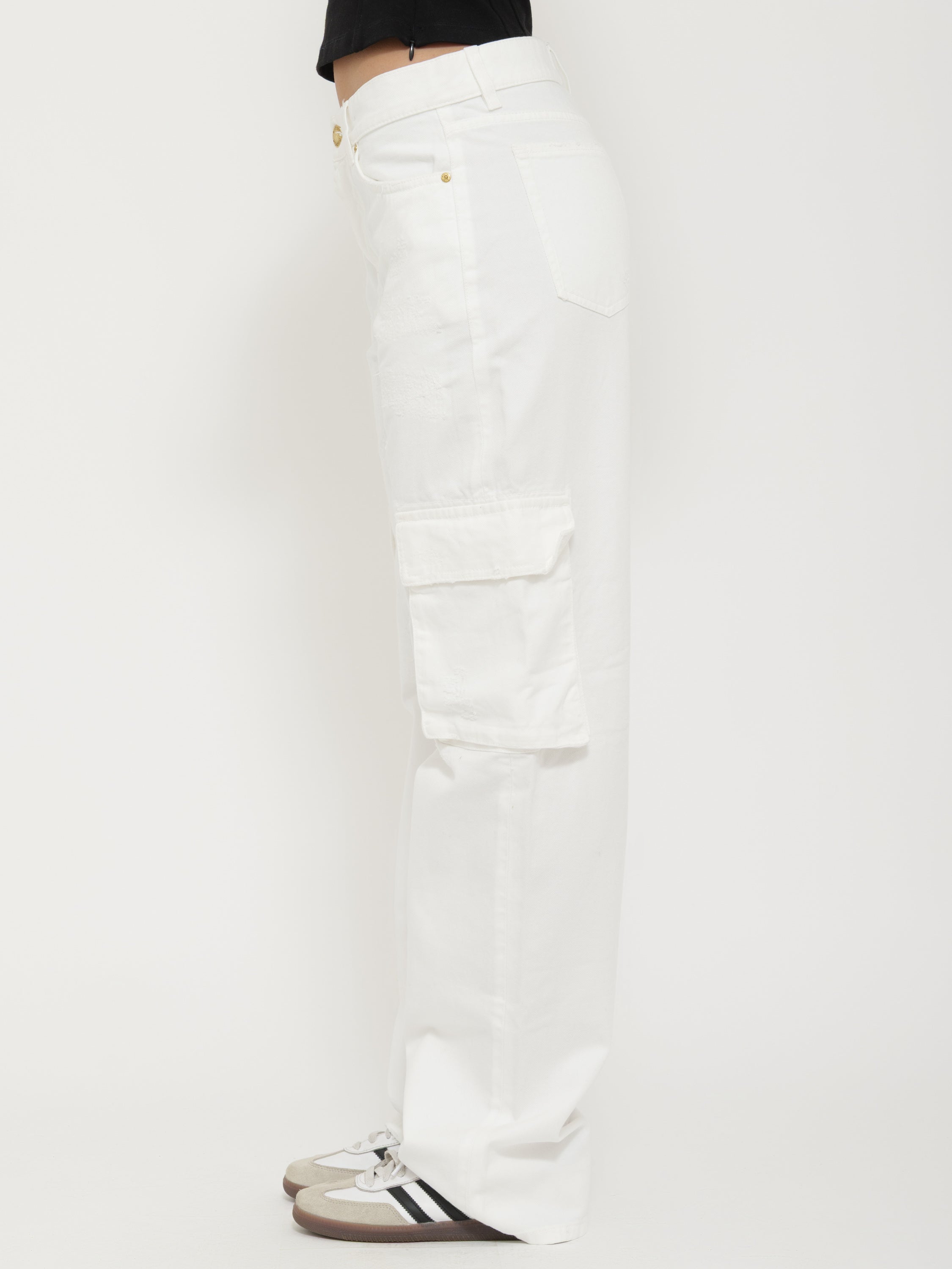 Pantalone cargo bianco pinko