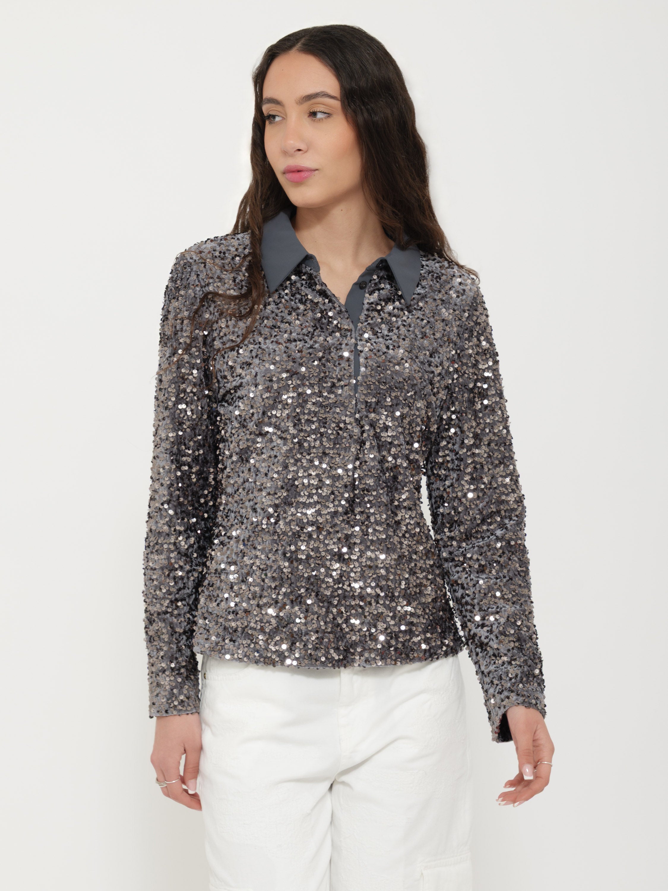Camicia paillettes tensione in