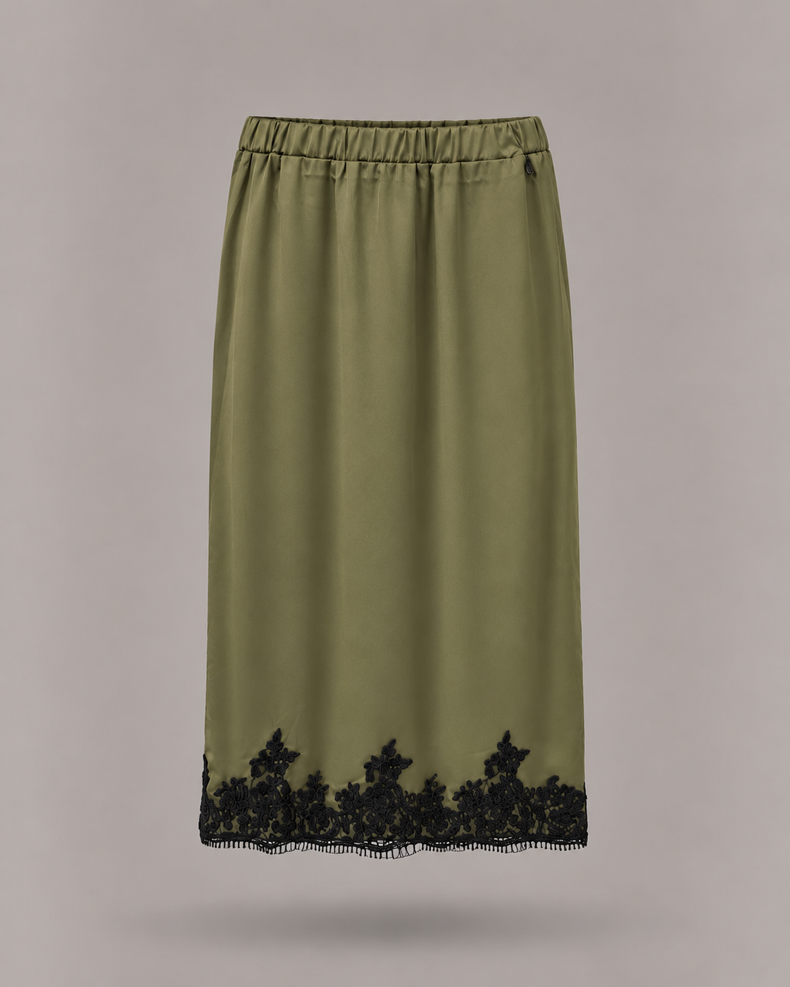 DIXIE - gonna midi satin con pizzo