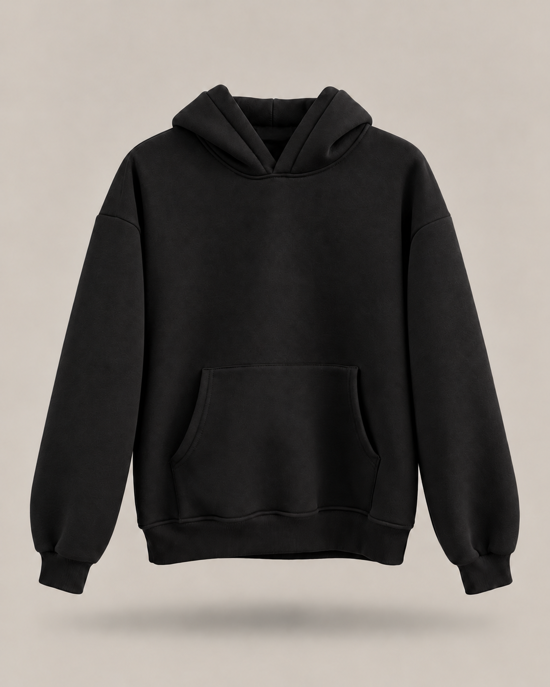 LUKA SKIMI - Felpa nera oversize con cappuccio e tasca a marsupio
