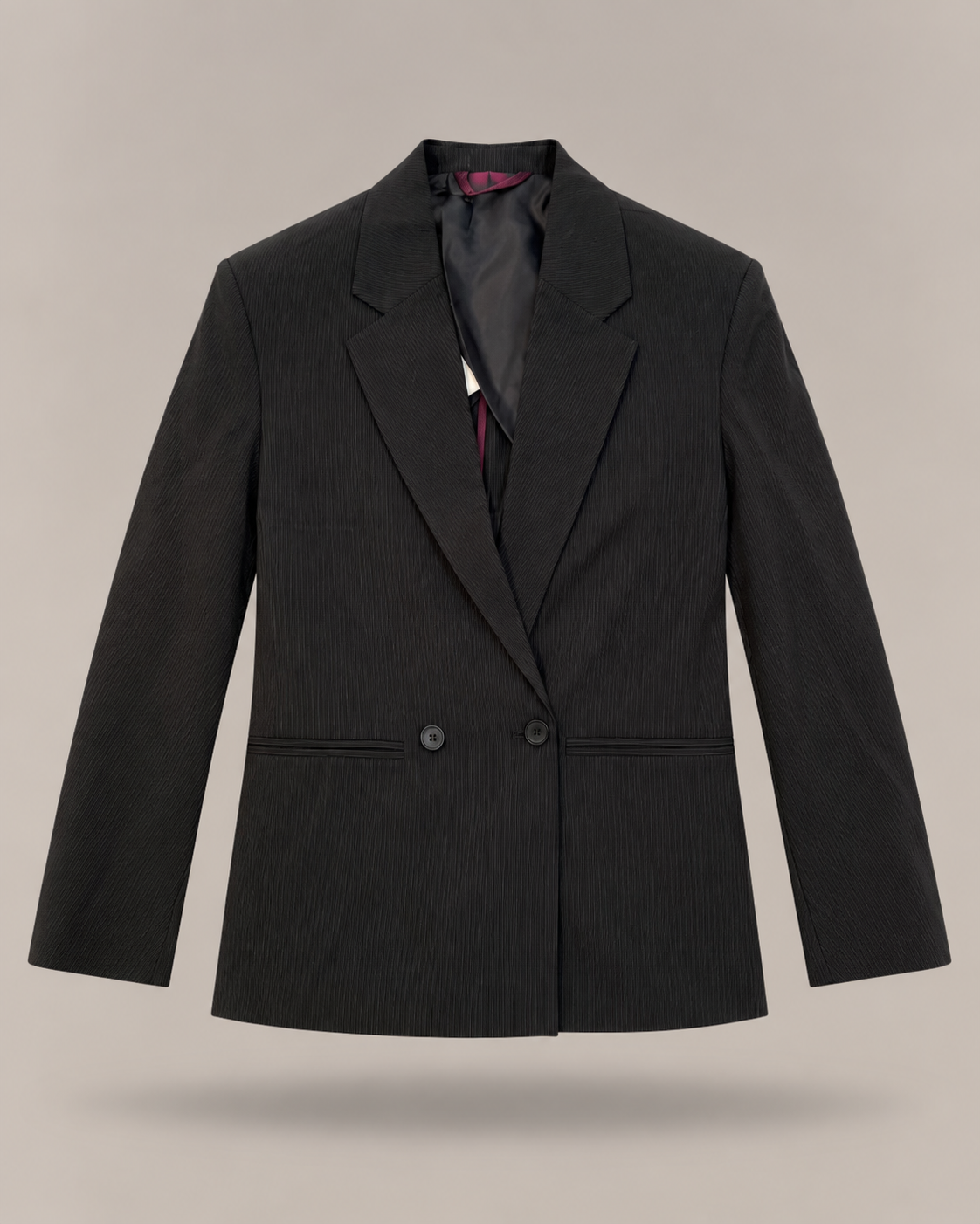 IMPERIAL - blazer gessato doppiopetto nero