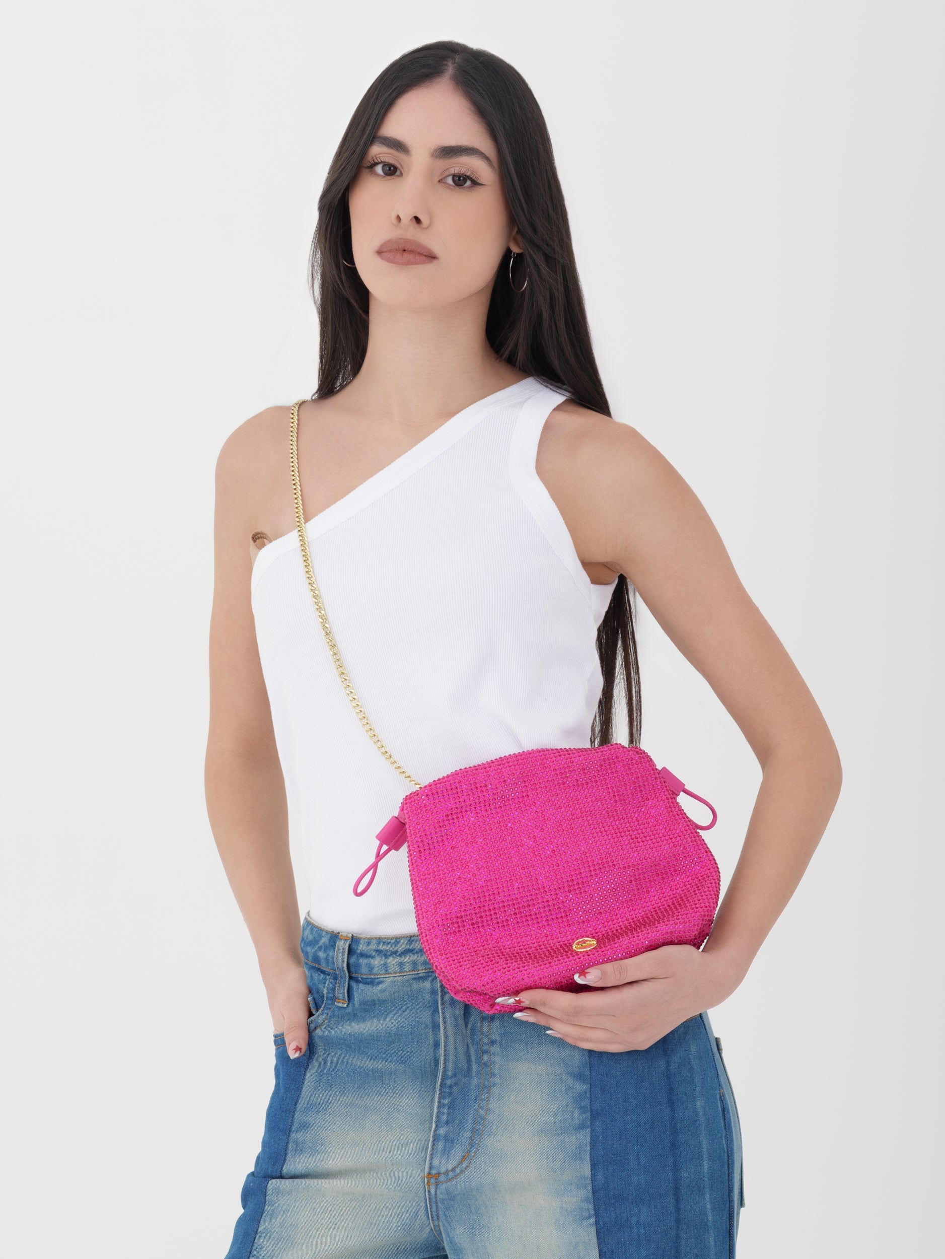 Pinko - Borsa a tracolla/ pochette puff pink