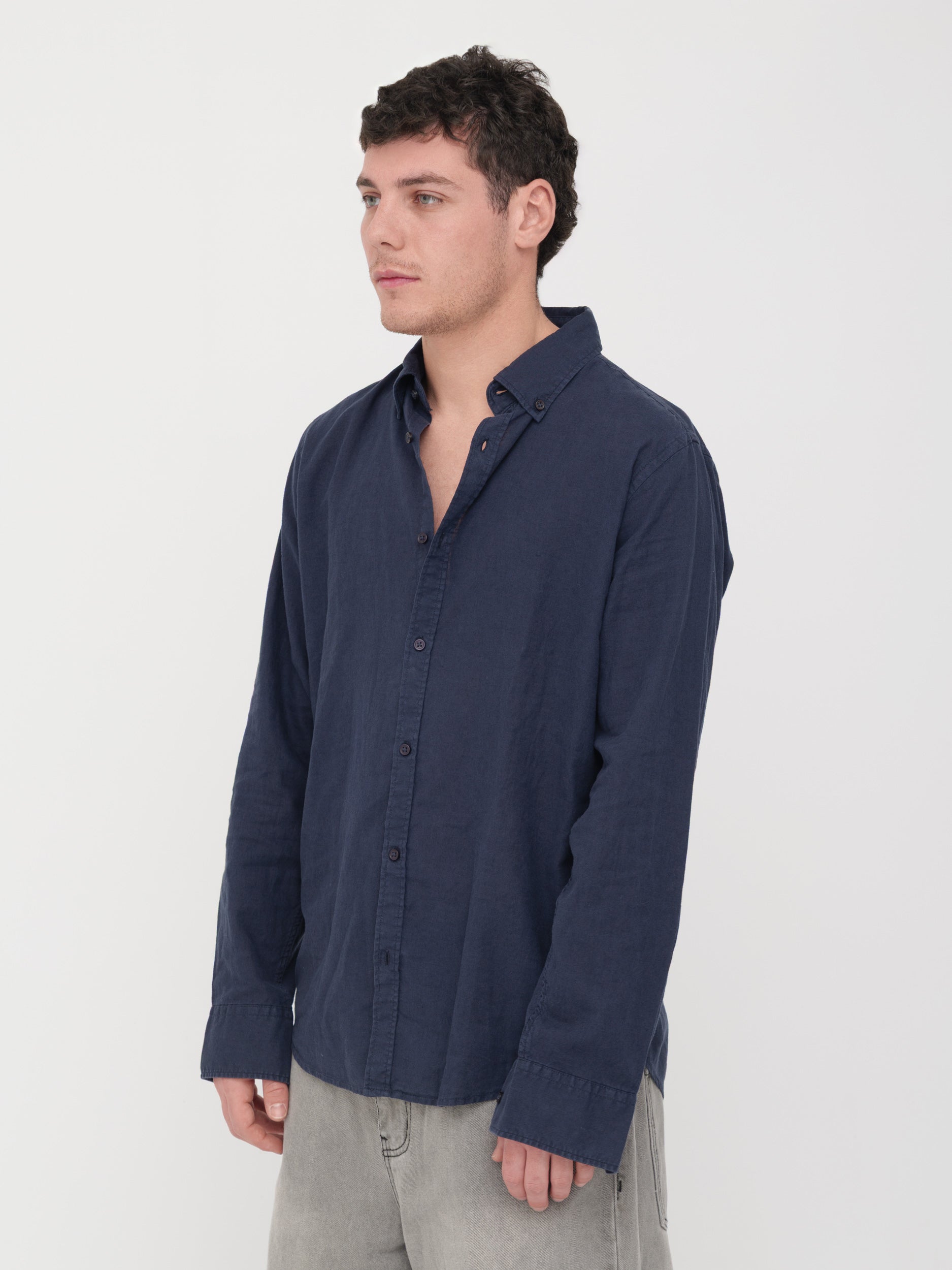 IMPERIAL - camicia di lino blu