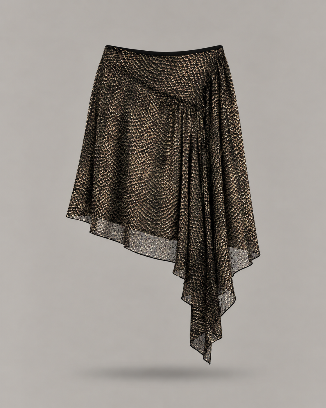 BLUMARINE - Gonna asimmetrica drappeggiata effetto metallizzato