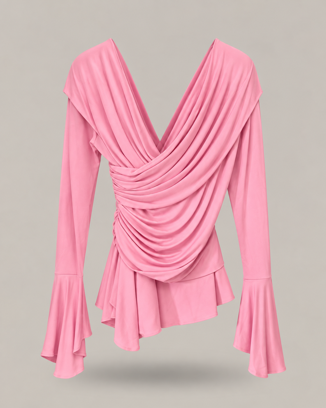 BLUMARINE - top rosa drappeggiato