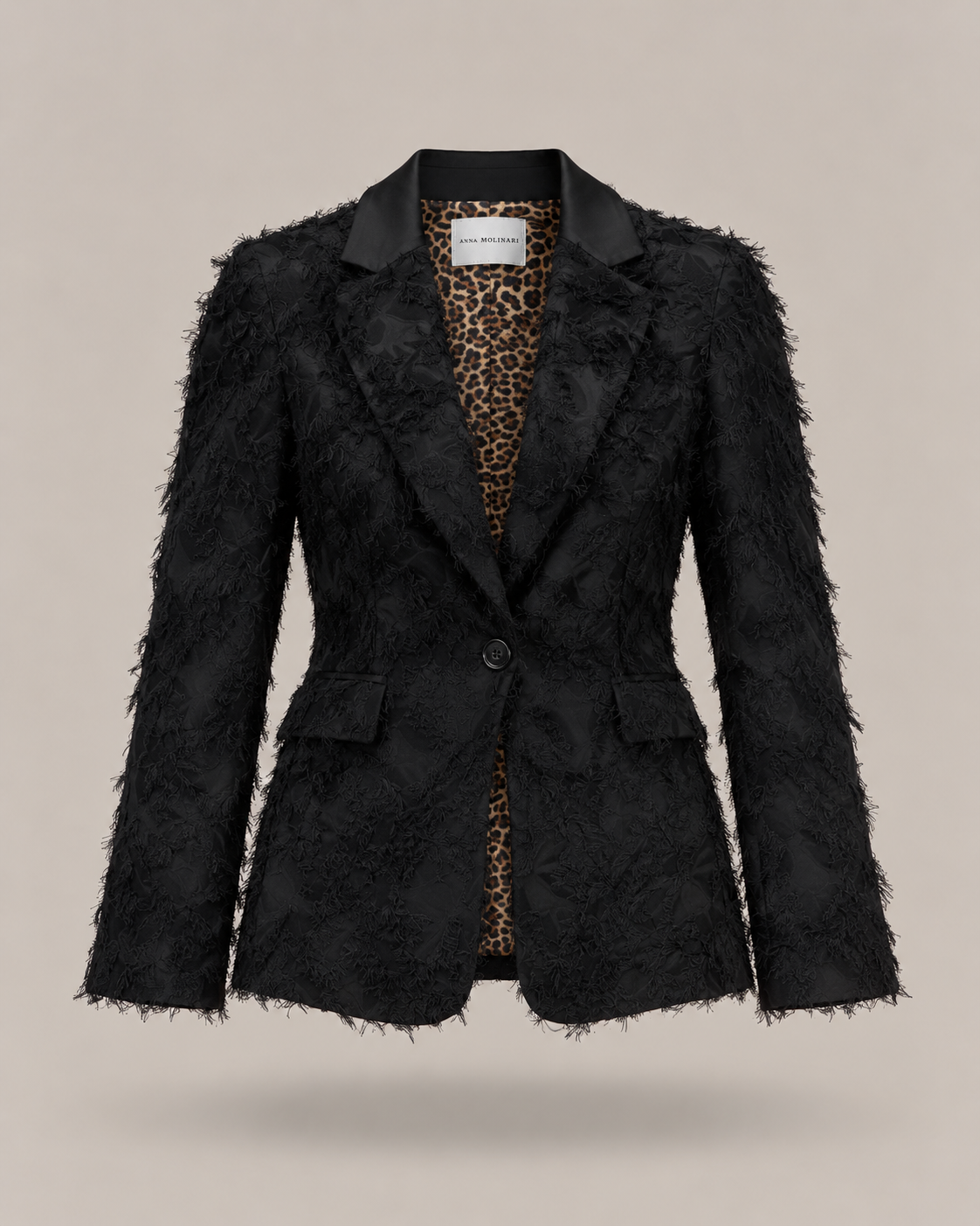 BLUMARINE - blazer strutturata con texture sfrangiata