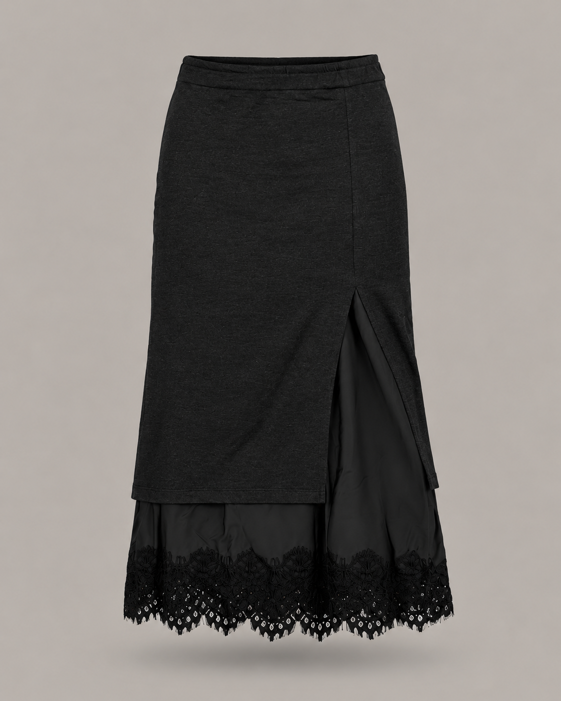DIXIE - gonna midi con inserto in pizzo