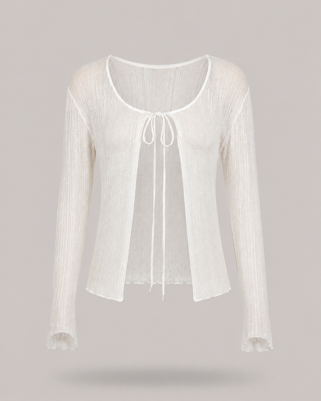 PINKO - cardigan trasparente grigio chiaro