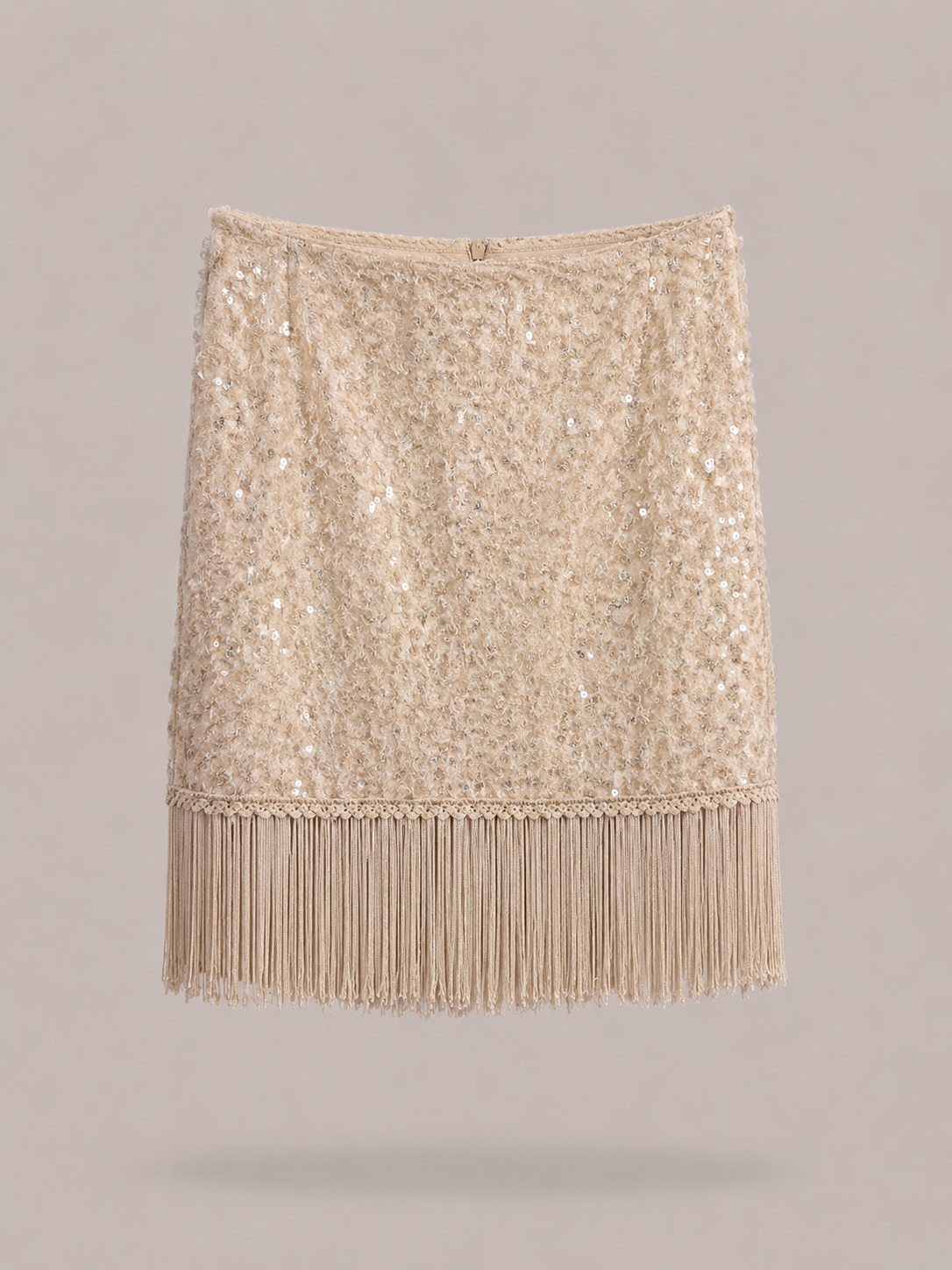 HAVEONE- mini skirt con frange e paillettes