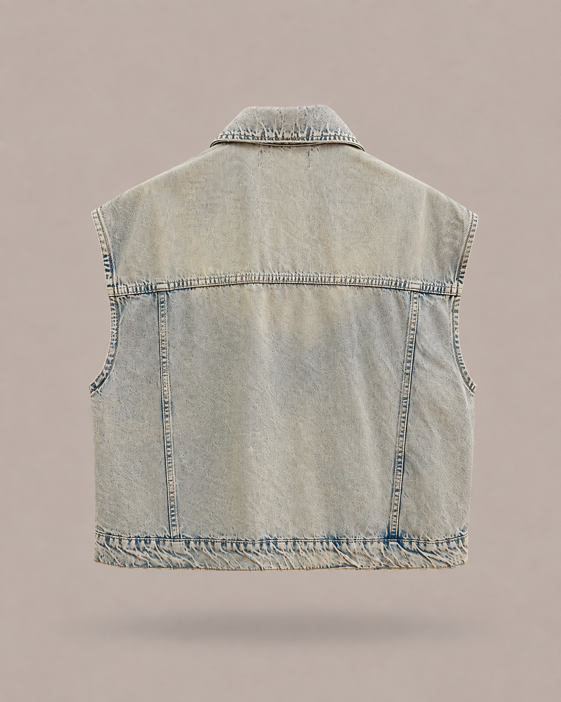 HAVEONE- gilet over in denim