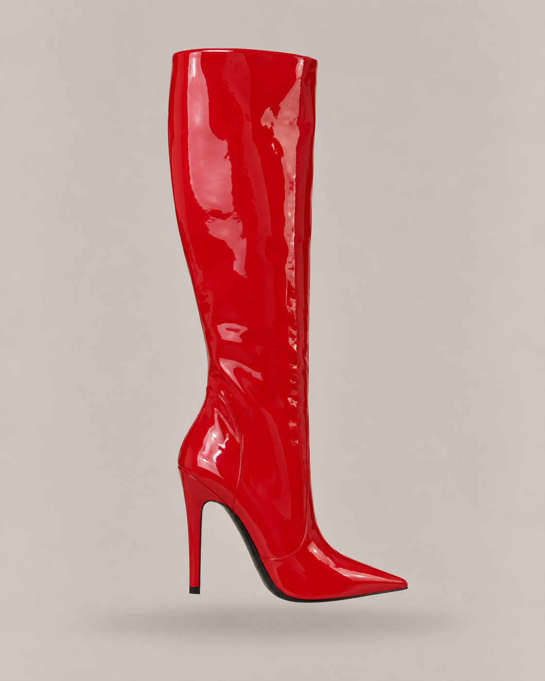 BLUMARINE - stivale alto rosso lucido